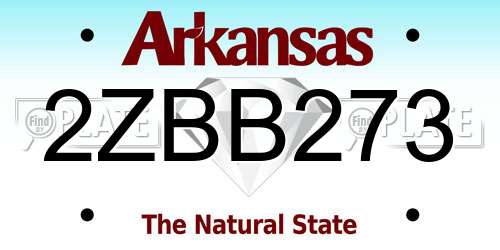2ZBB273 Arkansas License Plate