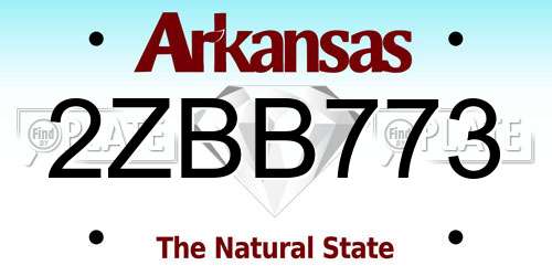 2ZBB773 Arkansas License Plate