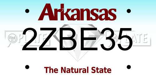 2ZBE35 Arkansas License Plate