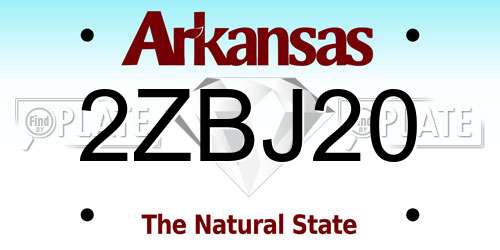 2ZBJ20 Arkansas License Plate