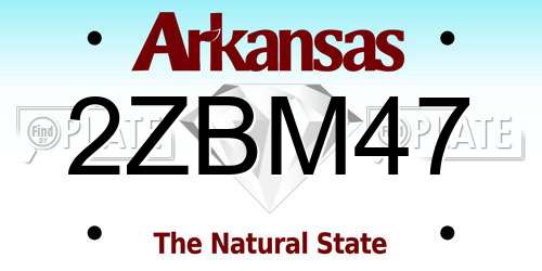 2ZBM47 Arkansas License Plate
