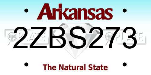 2ZBS273 Arkansas License Plate