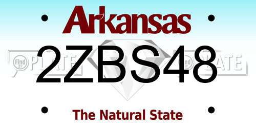2ZBS48 Arkansas License Plate