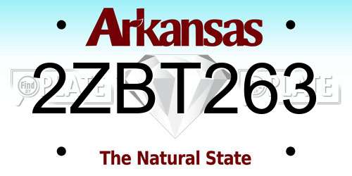 2ZBT263 Arkansas License Plate
