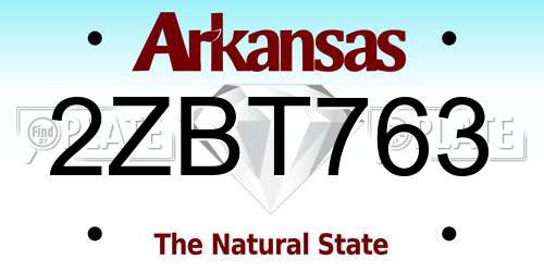 2ZBT763 Arkansas License Plate