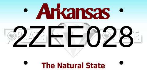 2ZEE028 Arkansas License Plate