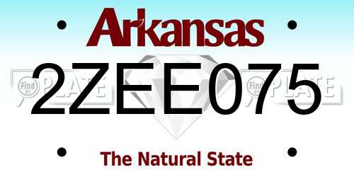 2ZEE075 Arkansas License Plate