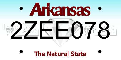 2ZEE078 Arkansas License Plate