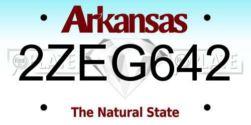 2ZEG642 Arkansas License Plate