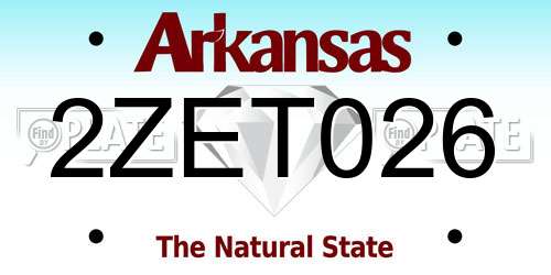 2ZET026 Arkansas License Plate