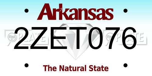 2ZET076 Arkansas License Plate