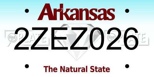 2ZEZ026 Arkansas License Plate