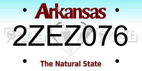 2ZEZ076 Arkansas License Plate