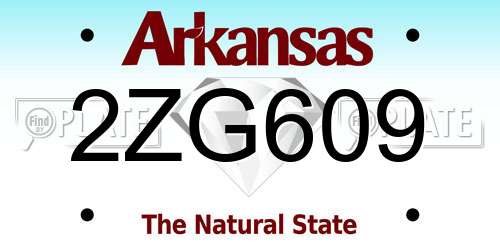 2ZG609 Arkansas License Plate
