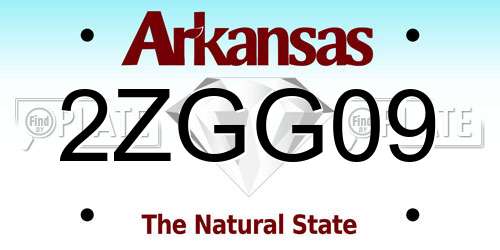 2ZGG09 Arkansas License Plate