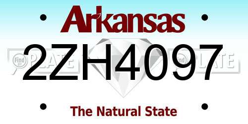 2ZH4097 Arkansas License Plate