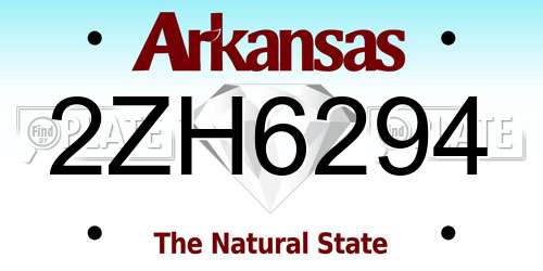 2ZH6294 Arkansas License Plate