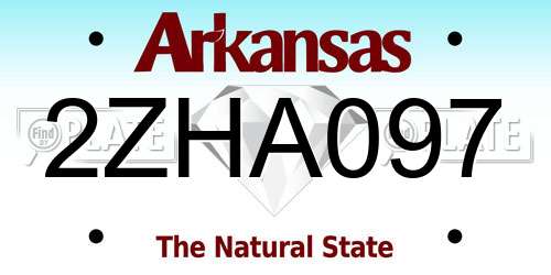 2ZHA097 Arkansas License Plate