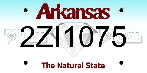 2ZI1075 Arkansas License Plate