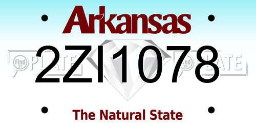 2ZI1078 Arkansas License Plate