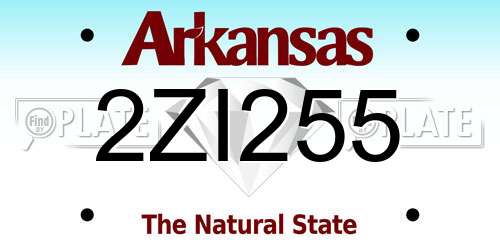 2ZI255 Arkansas License Plate