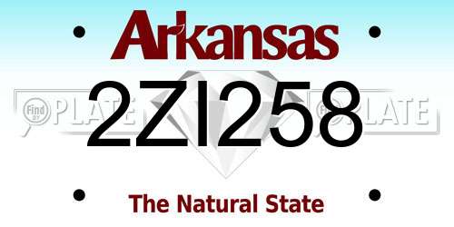 2ZI258 Arkansas License Plate
