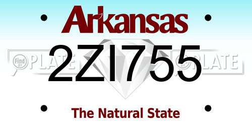 2ZI755 Arkansas License Plate