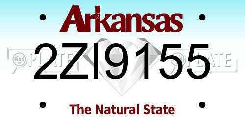 2ZI9155 Arkansas License Plate