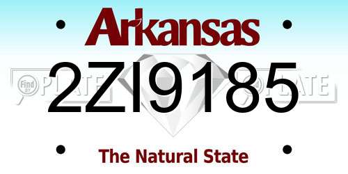 2ZI9185 Arkansas License Plate