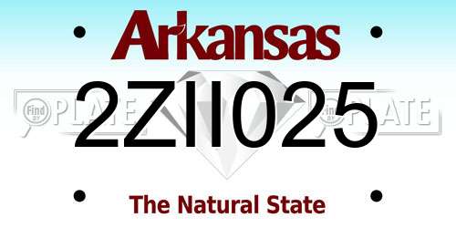 2ZII025 Arkansas License Plate