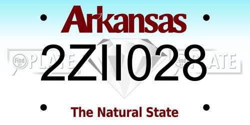 2ZII028 Arkansas License Plate