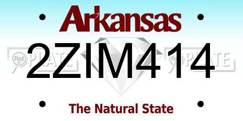 2ZIM414 Arkansas License Plate