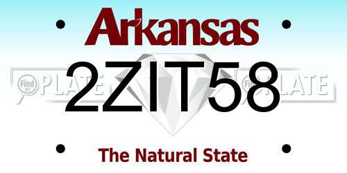 2ZIT58 Arkansas License Plate