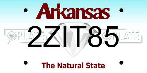 2ZIT85 Arkansas License Plate