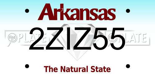 2ZIZ55 Arkansas License Plate
