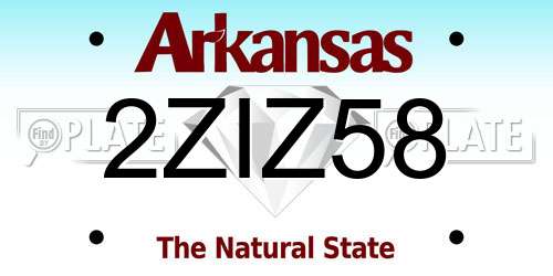 2ZIZ58 Arkansas License Plate