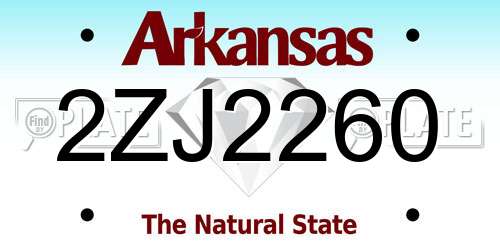 2ZJ2260 Arkansas License Plate