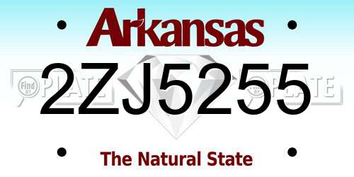 2ZJ5255 Arkansas License Plate