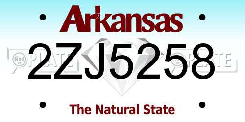 2ZJ5258 Arkansas License Plate
