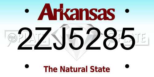 2ZJ5285 Arkansas License Plate