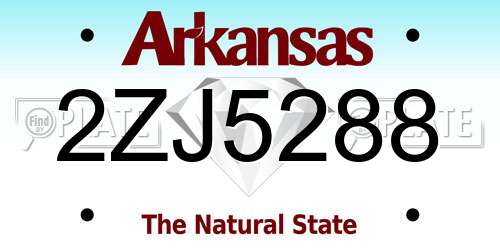 2ZJ5288 Arkansas License Plate