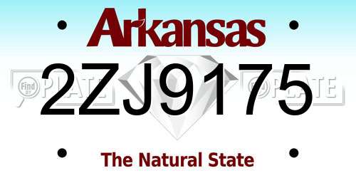 2ZJ9175 Arkansas License Plate