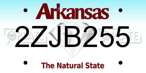 2ZJB255 Arkansas License Plate