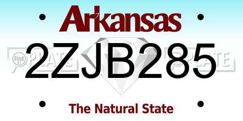 2ZJB285 Arkansas License Plate