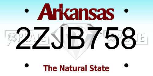 2ZJB758 Arkansas License Plate
