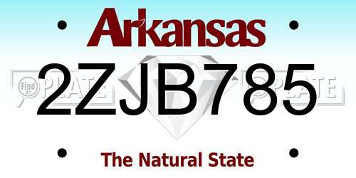 2ZJB785 Arkansas License Plate