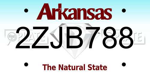 2ZJB788 Arkansas License Plate