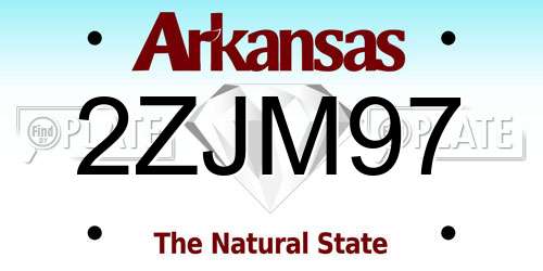 2ZJM97 Arkansas License Plate