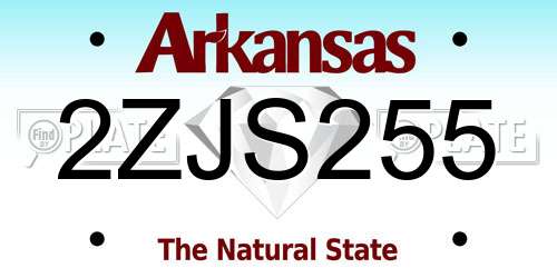 2ZJS255 Arkansas License Plate