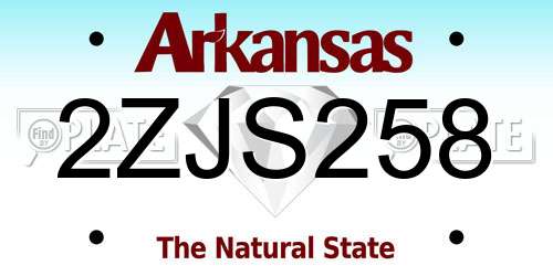 2ZJS258 Arkansas License Plate
